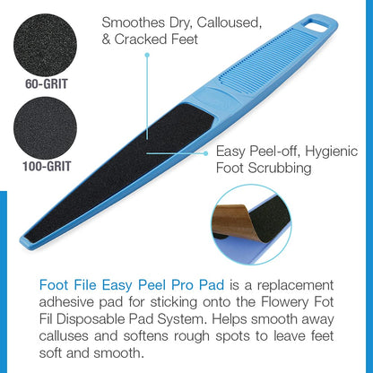 Flowery Original Swedish Clover Red Foot File – Stainless Steel Pedicure Foot Scrubber, 60/100 Grit