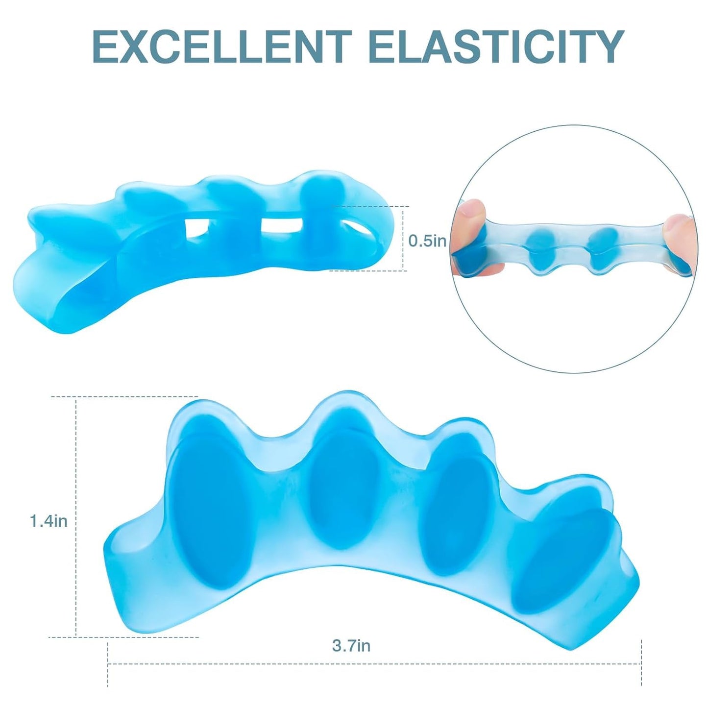 2PCS Toe Spacers for Women and Men, Toe Separators for Pedicure, Bunion Corrector, Hammer Toe Straightener, Plantar Fasciitis, Toe Spreaders for Foot Pain Relief and Foot Health. (2, Black)