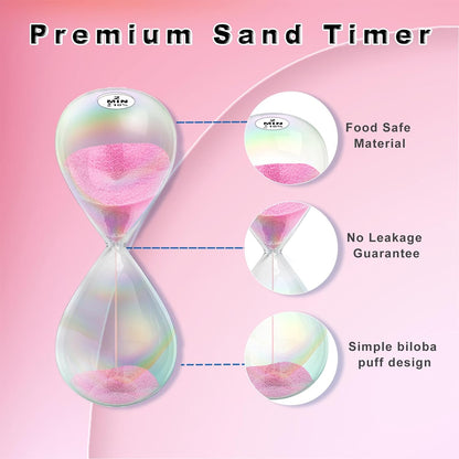 3 Minute Sand Timer,3M Sand Clock with Simple Biloba Puff Design, Reloj De Arena, Large Blue Sand Watch 3 Min Hourglass Sandglass for Home,Desk,Office Decorative (Blue)