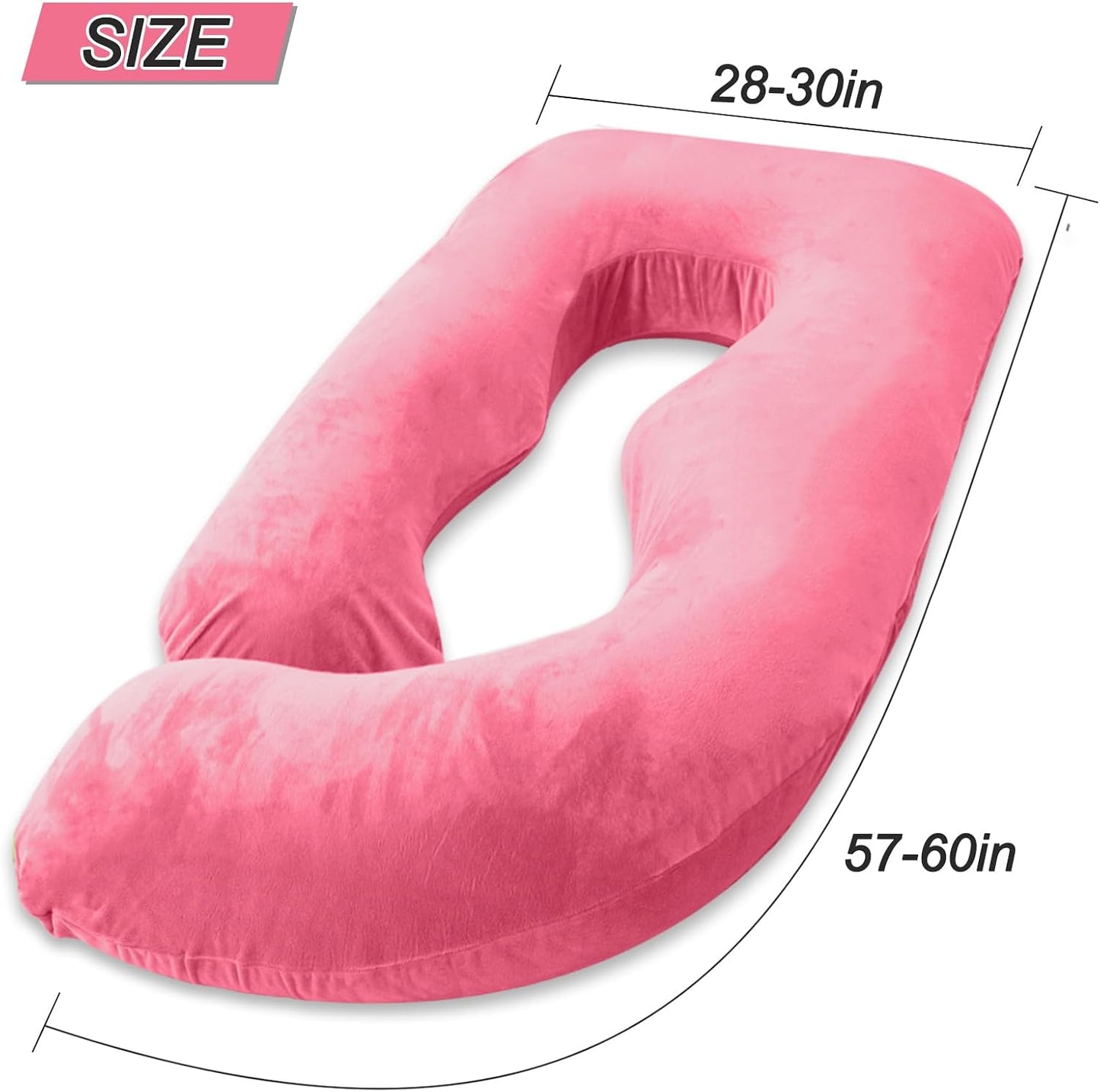 60 Inch Pregnancy Pillow for Sleeping, Extra Large U Shaped Body Pillow, Maternity Pillow for Pregnant Women with Velvet Cover (Dark Grey)