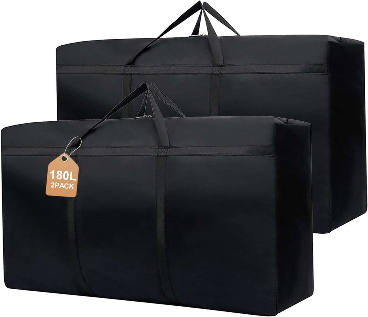 WITERY 180L/47.5 Gallons Extra Large Storage Bags Jumbo Duffle Bag for Travel Moving Totes Boxes Heavy Duty Stronger Handles Zippers Reusable Storage Totes for Bassinet Clothes Blankets Dorms