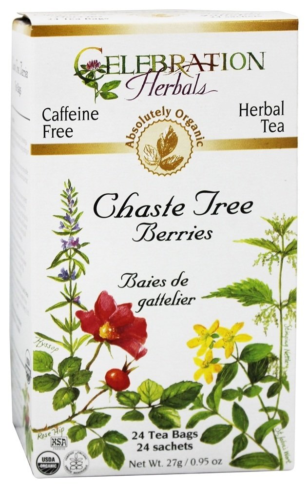 Celebration Herbals Organic Chaste Tree Berries Tea, 24 Bags