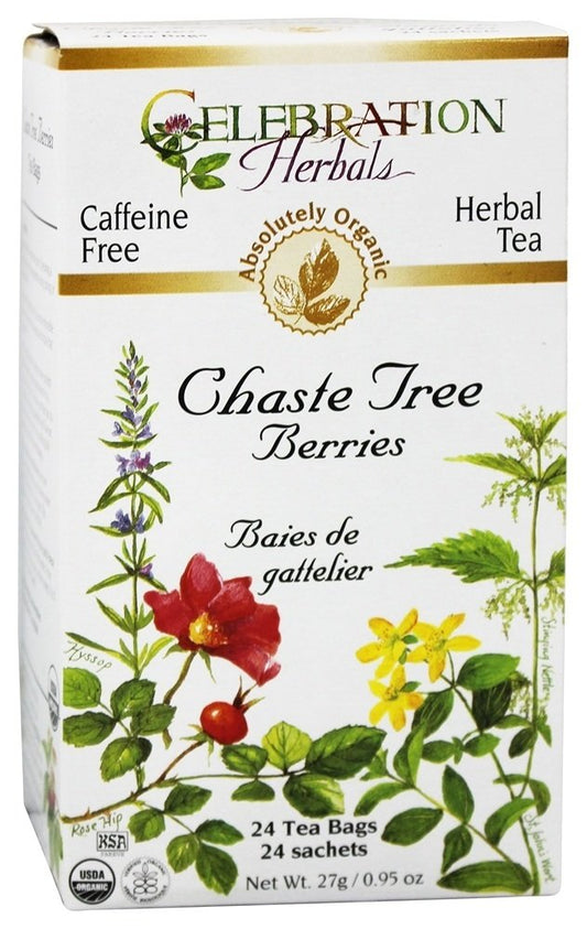 Celebration Herbals Organic Chaste Tree Berries Tea, 24 Bags
