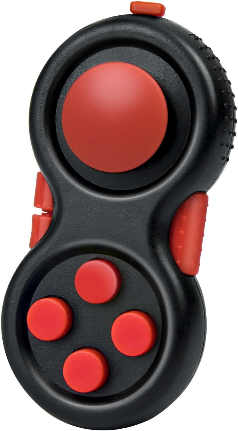 Original Fidget Toy Game, Rubberized Classical Controller Fidget Concentration Toy with 8-Fidget Functions and Lanyard - Excellent for Relieving Stress and Anxiety