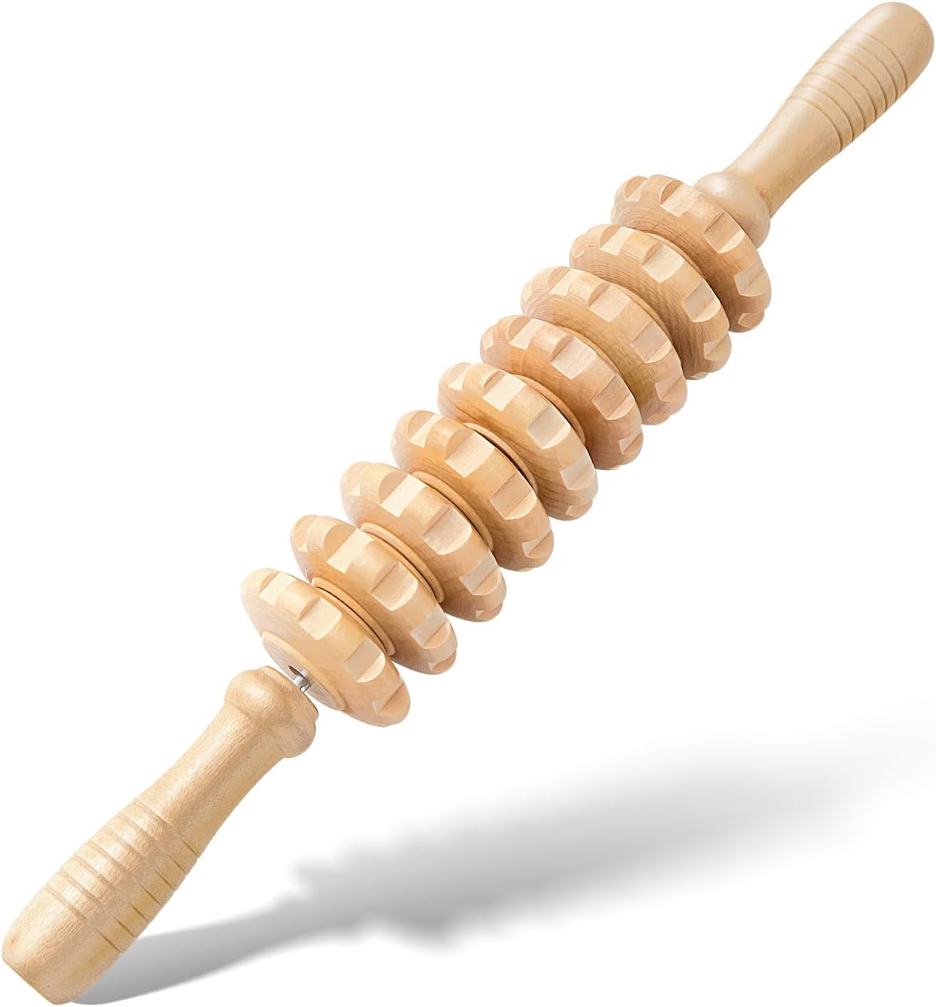 Muscle Roller Massage Roller Stick- Deep Tissue Fascia Blaster for Myofascial Pain Relief, Lymphatic Drainage & Body Sculpting, Handheld Physical Therapy & Recovery Tool (Pink black-18 inch)