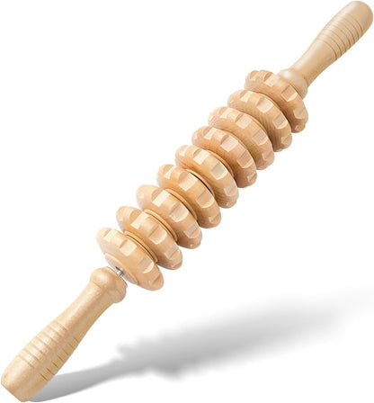 Muscle Roller Massage Roller Stick- Deep Tissue Fascia Blaster for Myofascial Pain Relief, Lymphatic Drainage & Body Sculpting, Handheld Physical Therapy & Recovery Tool (Pink black-18 inch)