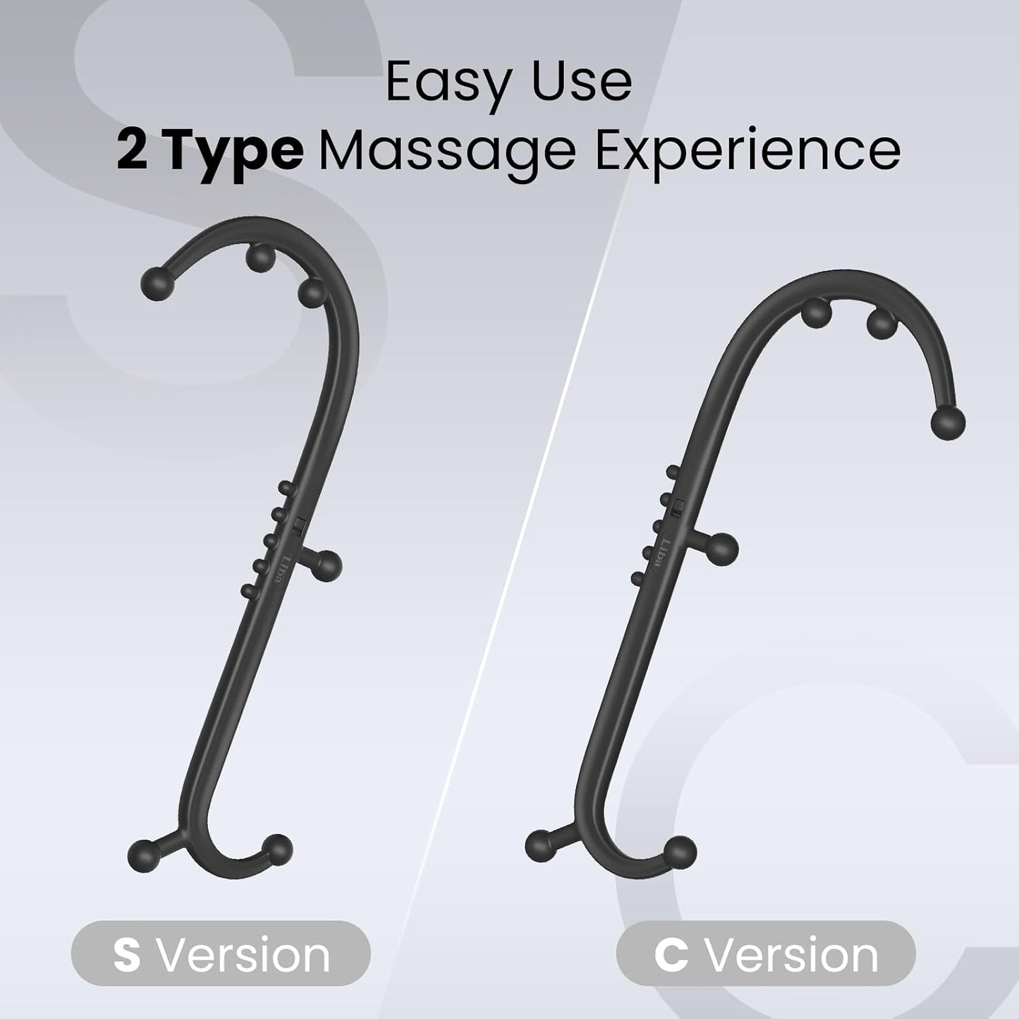 LiBa Back Massager Trigger Point Cane, Deep Tissue Back Neck Massager Black