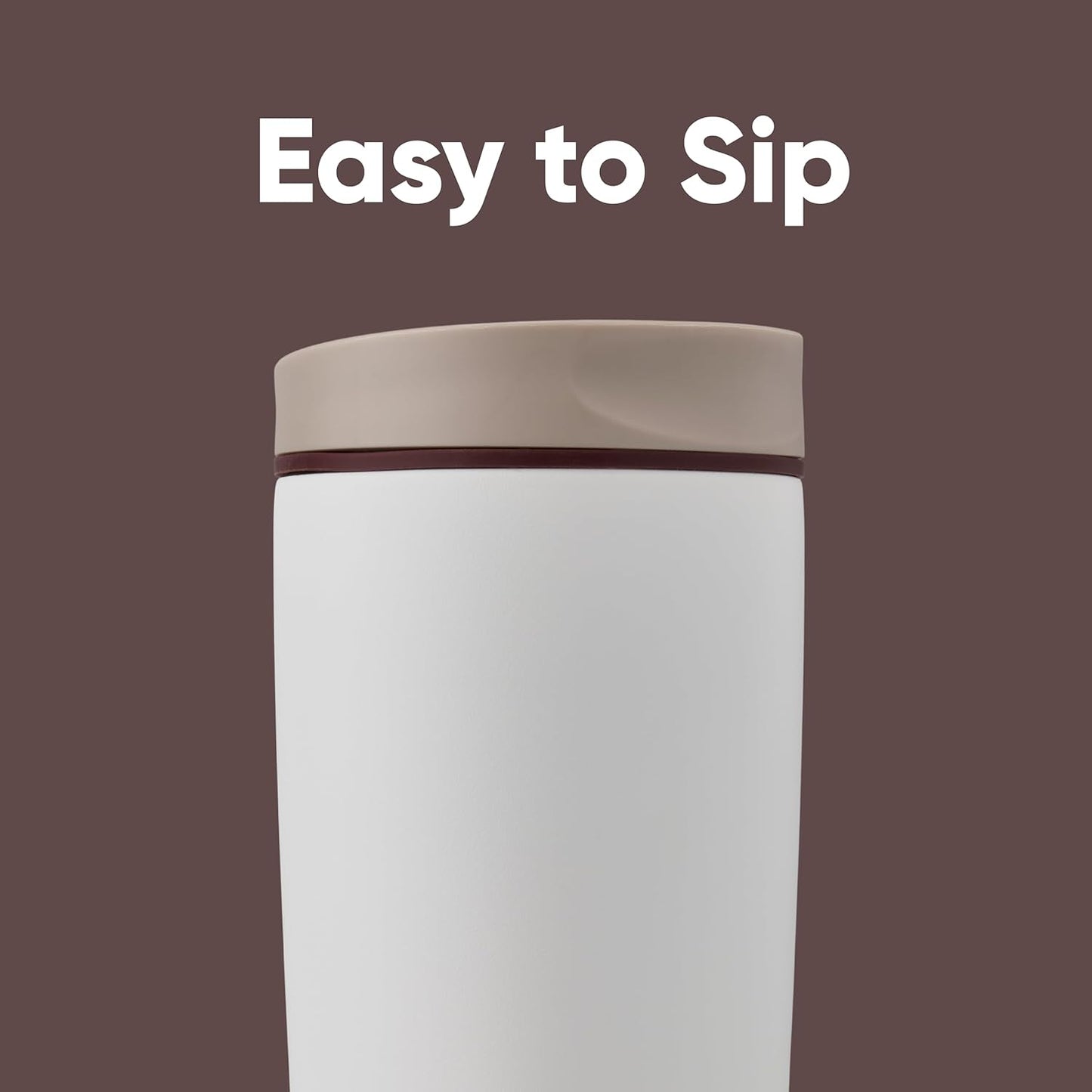 Owala SmoothSip Slider Insulated Stainless Steel Coffee Tumbler, Reusable Iced Coffee Cup, Hot Coffee Travel Mug, BPA Free 12 oz, Pink (Pucker Up)