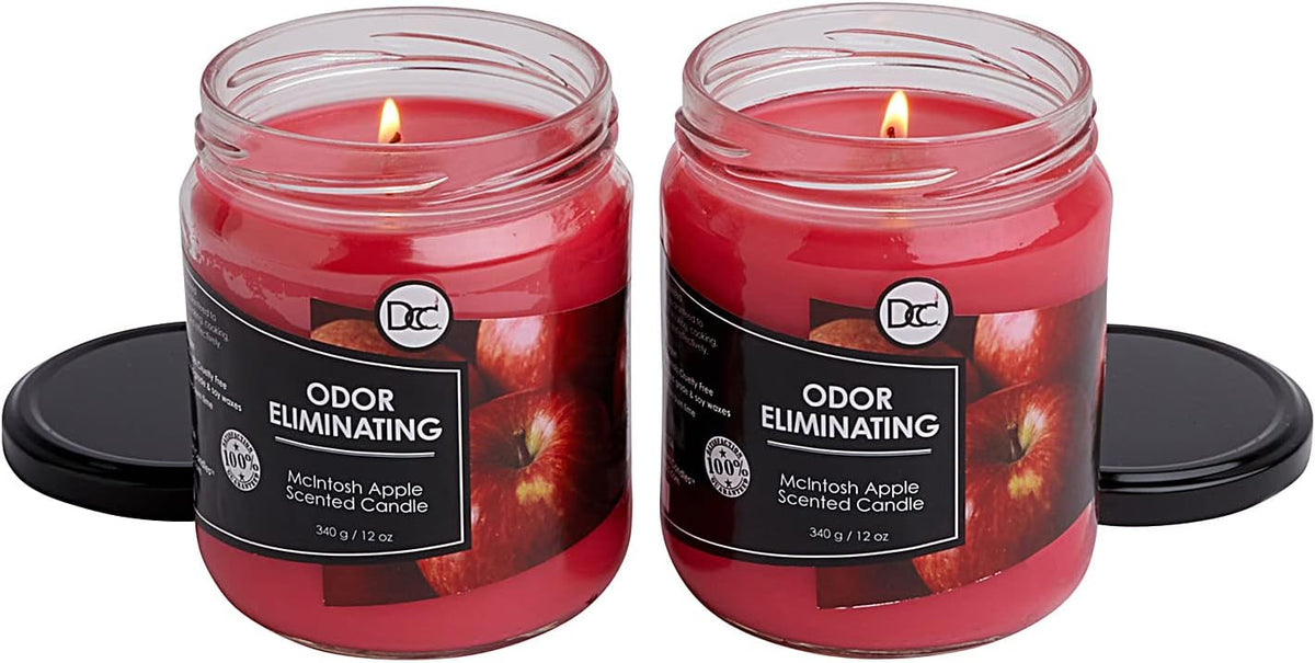 Vanilla Bean Odor Eliminating Highly Fragranced Candle - Eliminates 95% of Pet, Smoke, Food, and Other Smells Quickly - Up to 80 Hour Burn time - 12 Ounce Premium Soy Blend - Colors A