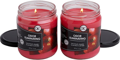 Vanilla Bean Odor Eliminating Highly Fragranced Candle - Eliminates 95% of Pet, Smoke, Food, and Other Smells Quickly - Up to 80 Hour Burn time - 12 Ounce Premium Soy Blend - Colors A
