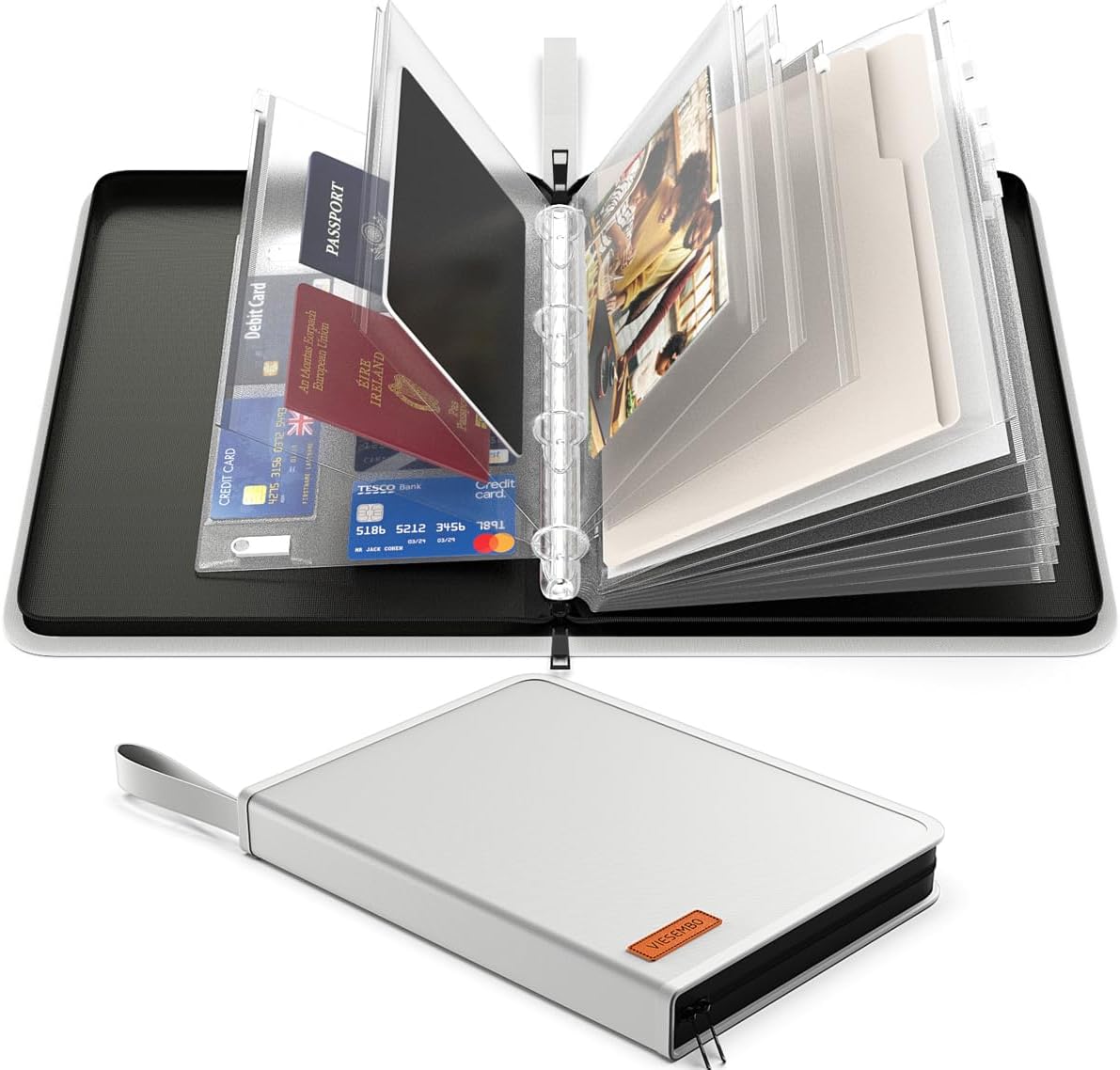 Important Document Organizer Binder with Pocket, Fireproof, Water-Resistant