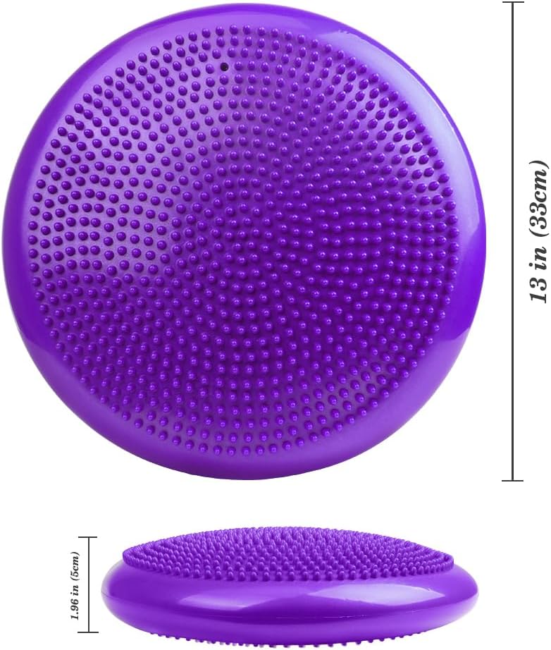 JBM 13" Inflated Stability Wobble Cushion Balance Stability Disc with Pump - Support up to 770lb
