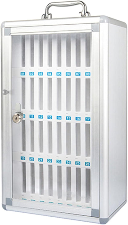 Cell Phone Charging Stations 12/24/36 Position Locking Mobile Phone Organiser Aluminium Mobile Phone Cabinet Staff Management Mobile Phone Cabinet Portable Mobile Phone Cabinet (Silver 36bit)