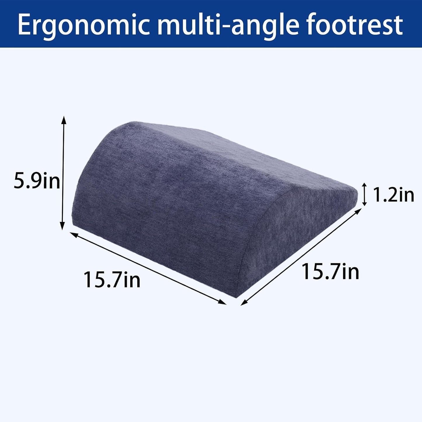 Foot Rest for Under Desk at Work, Ergonomic Under Desk Footrest with Washable Cover for Office, Home & Gaming Leg Elevation Pillow Black