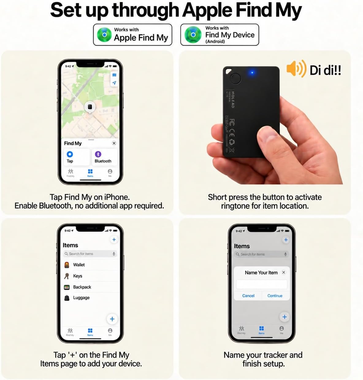 Wallet Tracker Card iOS & Android,0.10-Inch Ultra-Slim Bluetooth Locator