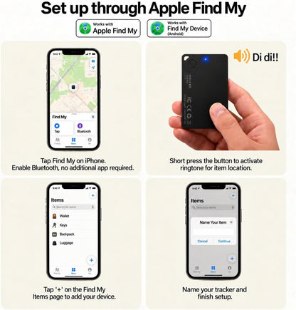 Wallet Tracker Card iOS & Android,0.10-Inch Ultra-Slim Bluetooth Locator