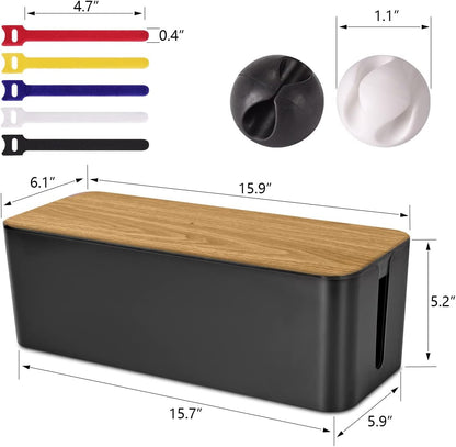Tuwechen Cable Management Box, Large Cable Organizer Box to Hide Wires