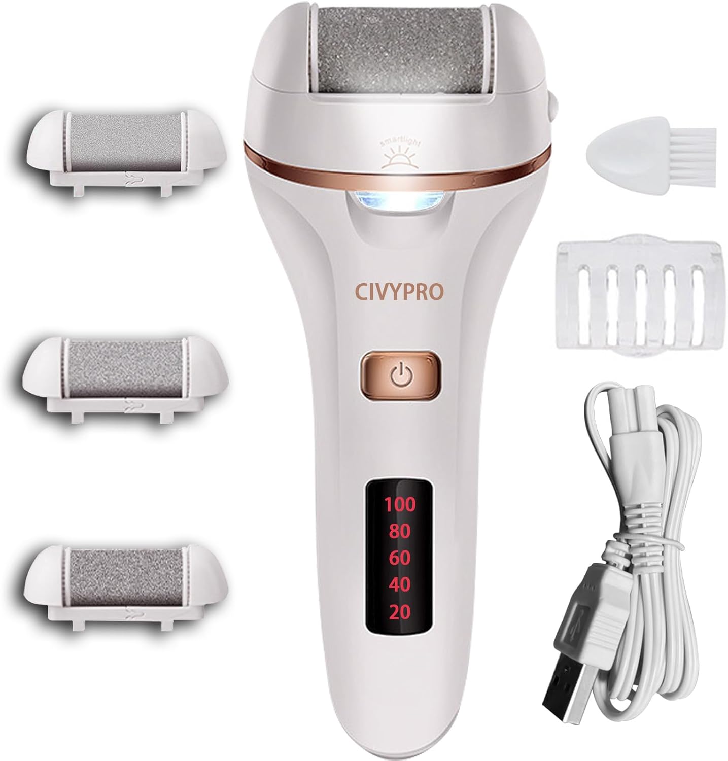 Electric Foot Callus Remover- Long Service Time, Rechargeable Electronic Foot File- Ideal Gift, Professional Pedicure Tools, Waterproof Foot Scrubber, Pedicure Kit Feet Care for Dead Skin (Black)