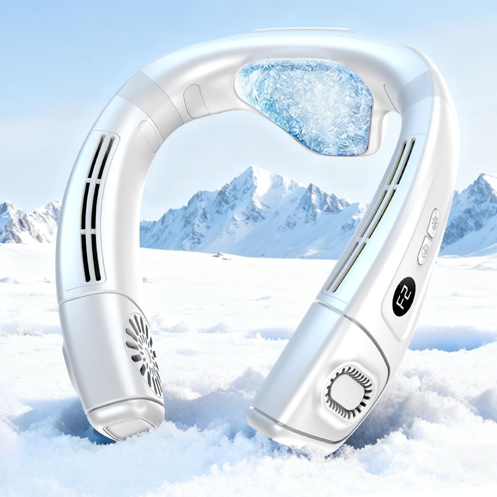 Neck Fan Air Conditioner, Wearable Bladeless Fan with Cooling Plate