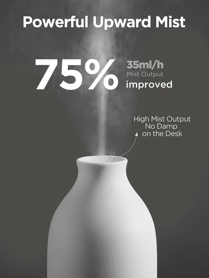 InnoGear Aromatherapy Diffuser, 150ml Ceramic Diffuser Mother's Gift Ultrasonic Humidifier Cool Mist Essential Oil Diffusers for Home Air Diffuser with 2 Mist Modes Waterless Auto Off, White