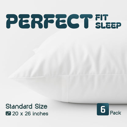 White Classic King Pillow Covers with Zipper 2 Pack - 20 x 36 Ultra-Soft, Cozy and Noiseless King Pillow Protector, 200 Thread Count, Fade-Resistant Pillow Shams