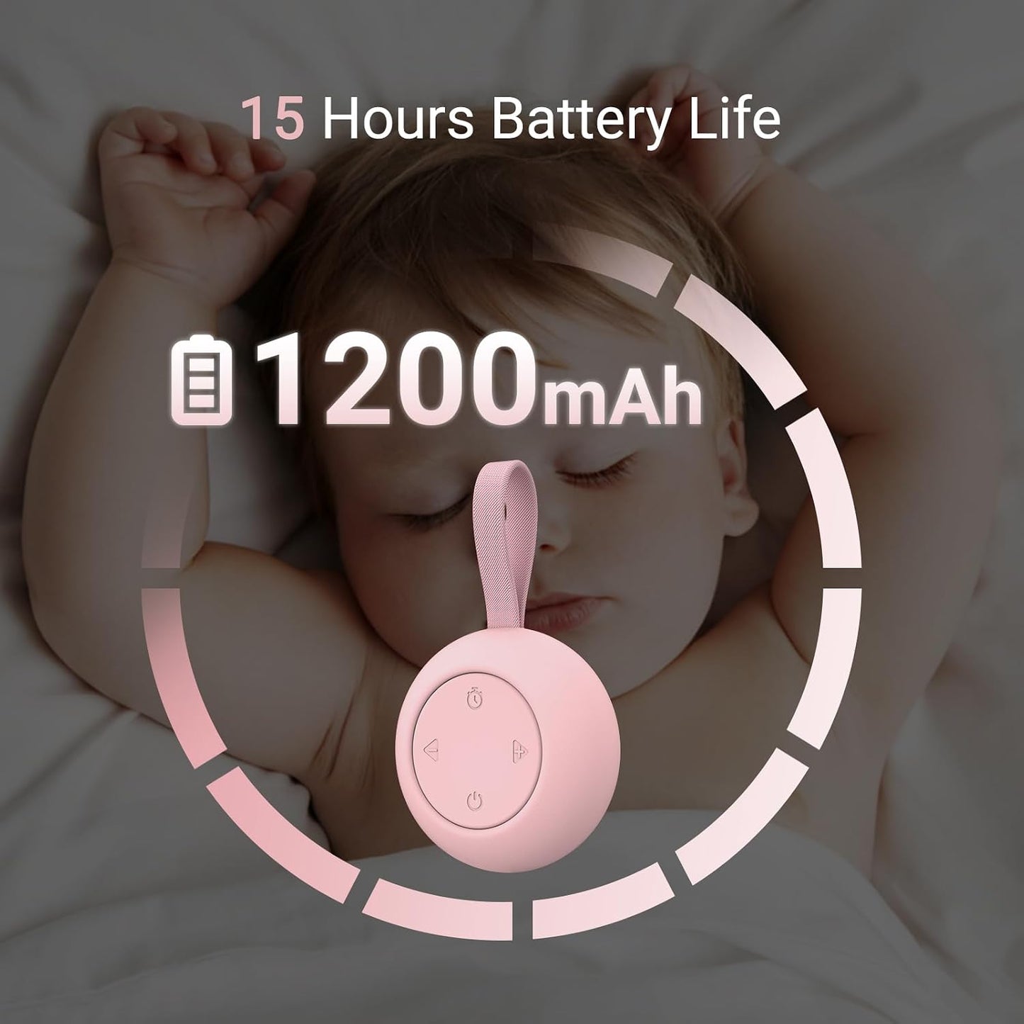 Portable Baby Sound Machine [White Noise for Babies Kids Adults][Timer Function][20 Soothing Sounds][Sleep Soother] 15 Hours Battery Life, Travel,Registry,Gifts,Shower,Clips on Baby Stroller