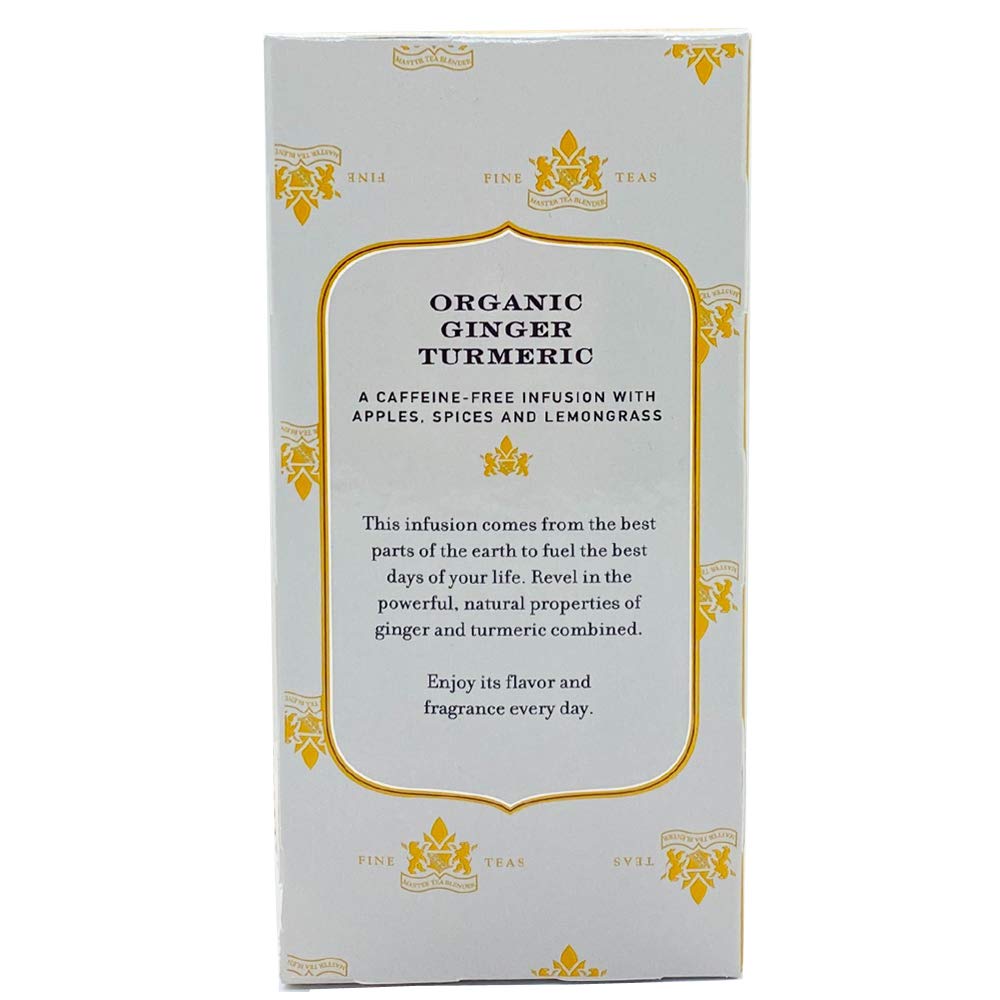 Harney & Sons Organic Ginger Turmeric Herbal Tea Bags, 20 Count