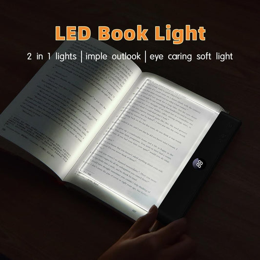LED Book Light and Night Light 2 in 1, 3 Color Temperatures & Stepless Dimming, USB Rechargeable Reading Light with Timer for Night Reading (White)