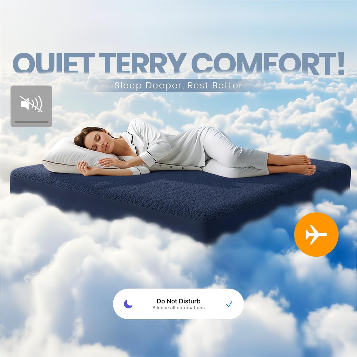 Queen Size Mattress Protector Waterproof, Premium 200 GSM Terry Mattress Cover, Soft & Breathable Bed Cover, Fitted Sheet Style Stretchable Deep Pockets 17" by Utopia Bedding (White)