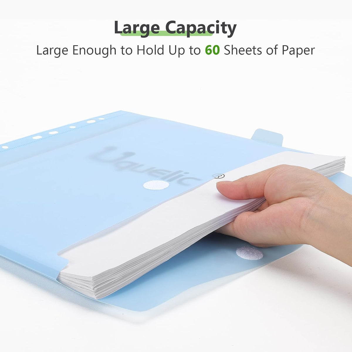 Uquelic Document Organizer, Soft PVC 3 Ring Binder with 12 Pockets