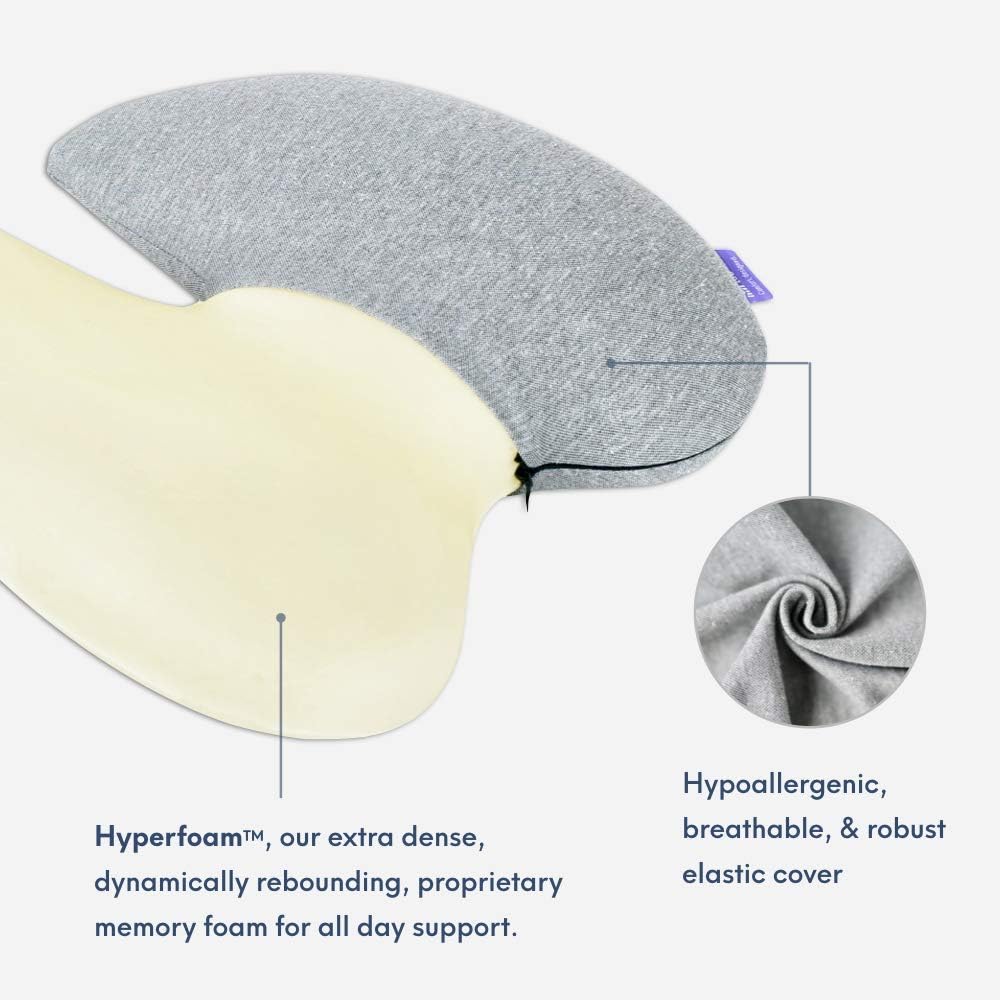 C CUSHION LAB Extra Dense Lumbar Pillow - Patented Ergonomic Multi-Region Firm Back Support for Lower Back Pain Relief - Lumbar Support Cushion with Strap for Office Chair, Car, Sofa, Plane - Black