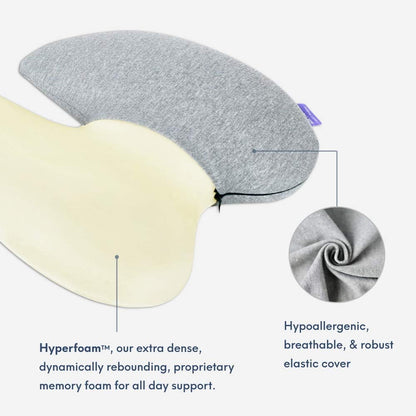 C CUSHION LAB Extra Dense Lumbar Pillow - Patented Ergonomic Multi-Region Firm Back Support for Lower Back Pain Relief - Lumbar Support Cushion with Strap for Office Chair, Car, Sofa, Plane - Black