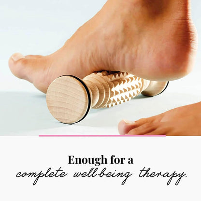 tuuli Wooden Foot Massager, Grooved Muscle Roller, Helps Ease Muscle Tension and Improve Blood Circulation, Natural Wood Therapy Massage Tools for Feet (M)