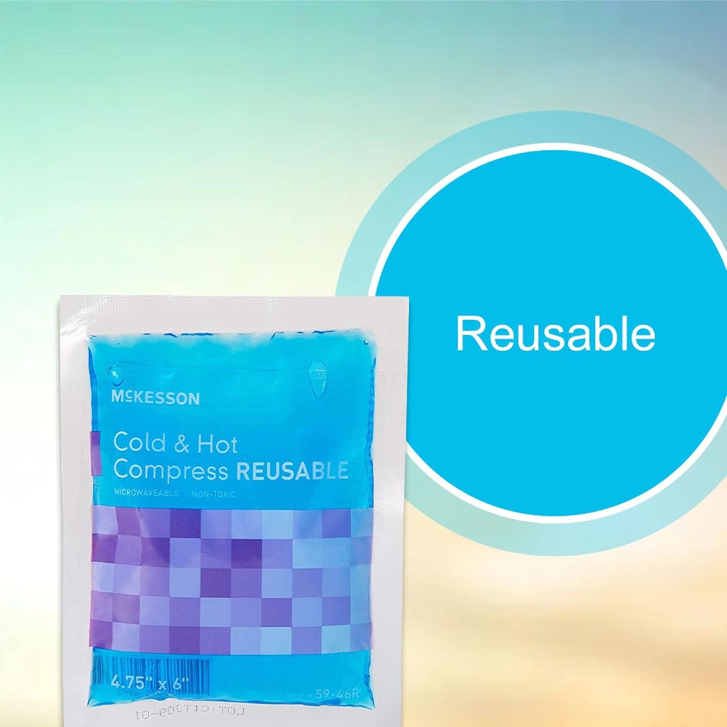 McKesson Cold and Hot Compress Reusable [24 Pack] Gel Ice Hot Packs for Injuries, 6.75 in x 10.5 in