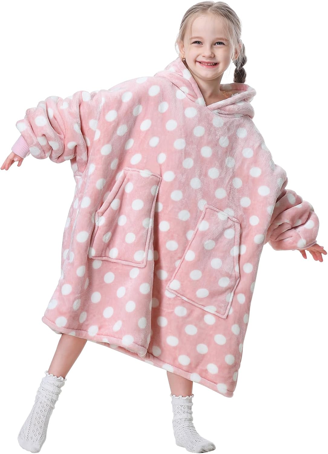 Aemicion Strawberry Blanket Hoodie,Oversized Sherpa Wearable Hooded Blanket,Warm Cozy Sweatshirt Gifts for Women Girls Adult