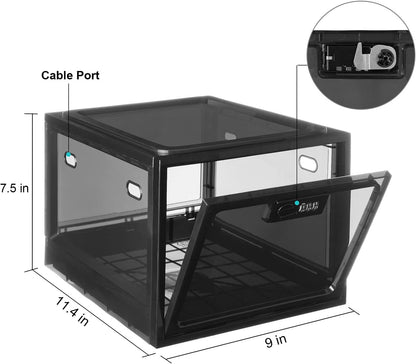 Lalifebuss Medicine Lock Box, Medication Lockable Container for Refrigerator Food Safe Locking Box Tablet Phone Locked Box for Kitchen Home School and Office Safety