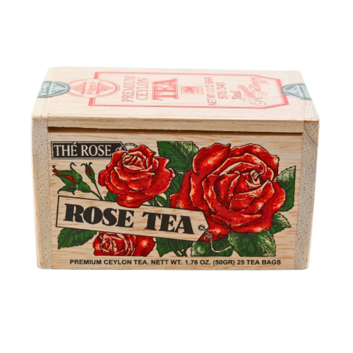 The Metropolitan Tea Company 62WD-618B-022 Rose 25 Teabags in Wood Box