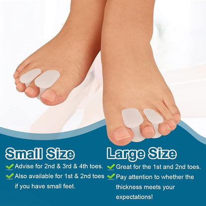 Povihome 6 Pack Gel Toe Spacer Separators(0.6'' Thick), Bunion Corrector for Overlapping Toe (1st/2nd Toe), Silicone Toe Spacers with Soft Gel Lining for Hallux & Bunion Pain Relief