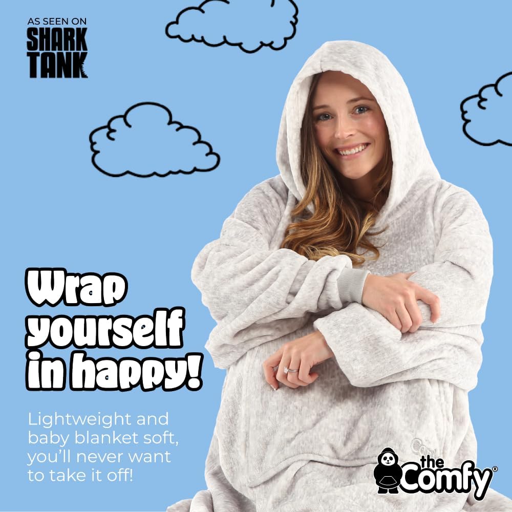 THE COMFY Dream | From Shark Tank | Patented | No Sherpa | Light Wearable Blanket Hoodie | Gift for Women & Men | One Size