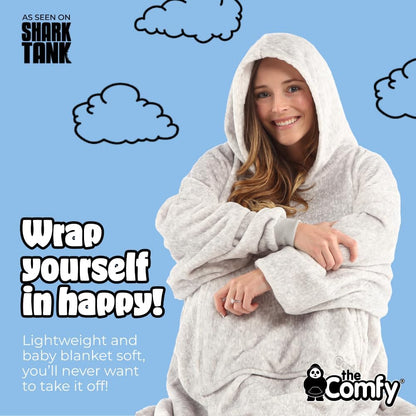 THE COMFY Dream | From Shark Tank | Patented | No Sherpa | Light Wearable Blanket Hoodie | Gift for Women & Men | One Size