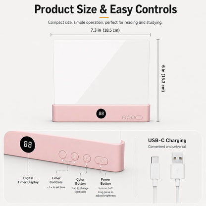 Smart 2 in 1 LED Book Light & Night Light, with 3 Colors, Stepless Dimming