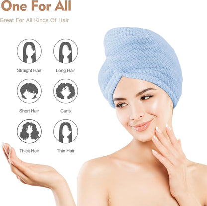OEAGO Microfiber Hair Towel for Women: Gifts for Teen Girls Kids Girlfriends Wife Stocking Stuffers for Women Drying Wrap Towels for Curly Hair Head Accessories 3 Pacs Anti Frizz