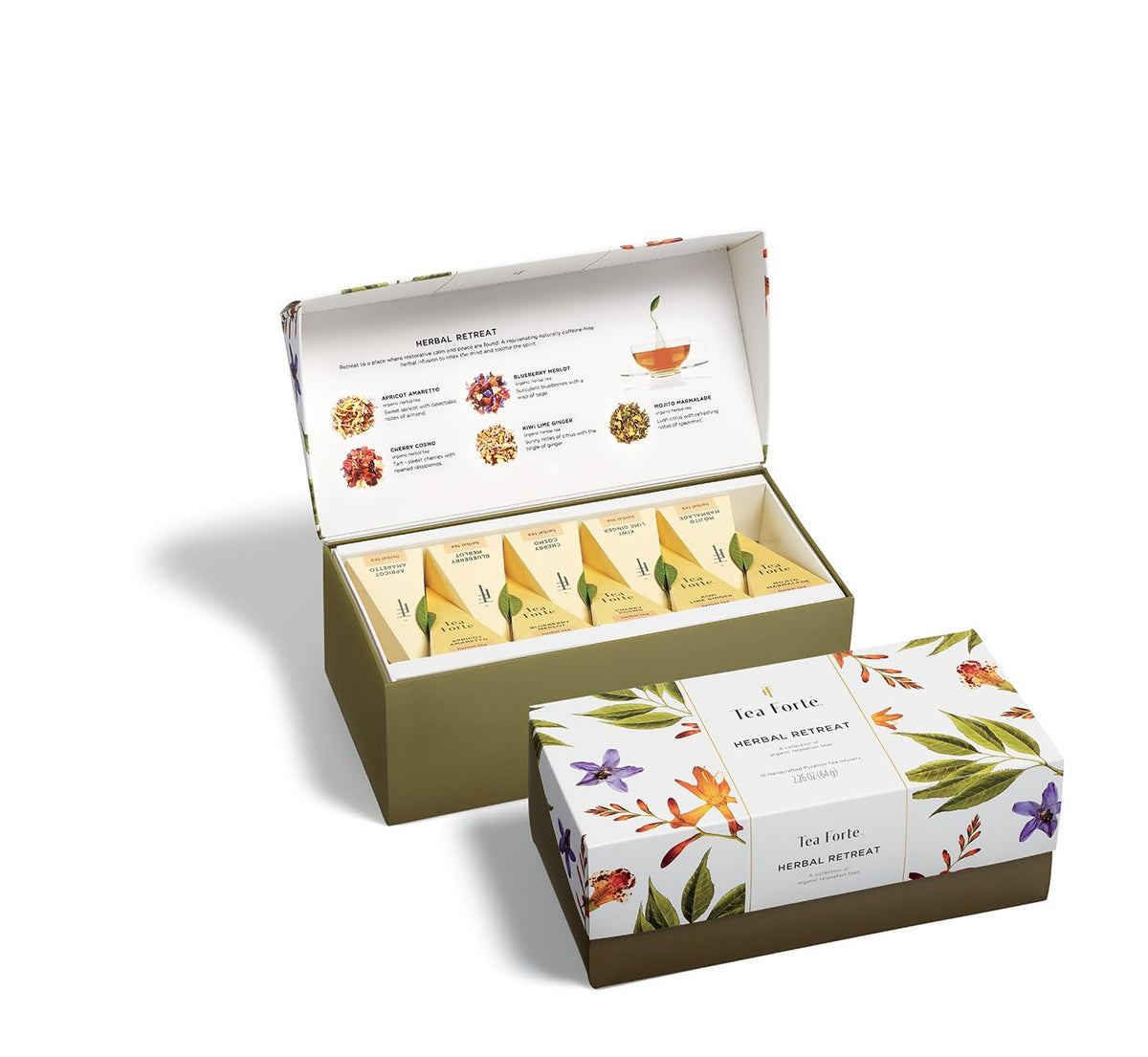 Tea Forte Tea Sampler, 20 Pyramid Infuser Bags, Premium Tea Gift Set