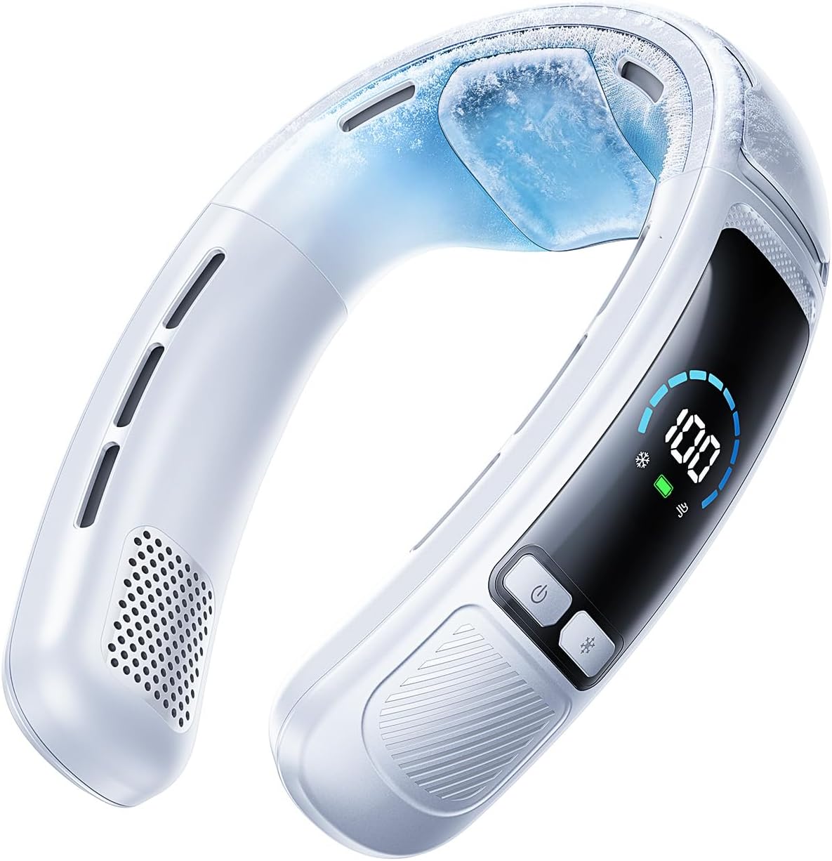 Neck Air Conditioner, Portable Neck Fan with Large Cooling Area, 22H Max Cooling, 100 Speeds, 6000mAh Battery, Digital Display, Wearable Fan for Outdoor Work, Office & Travel Black