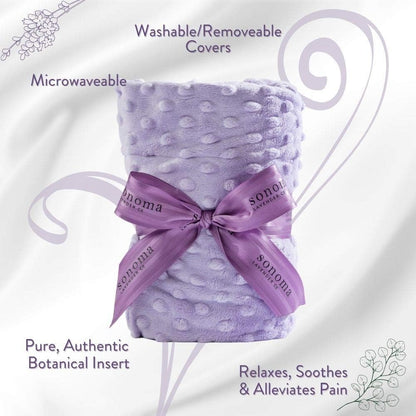 Sonoma Lavender Spa Heat Wrap for Neck, Shoulders and Lower Back, Microwaveable Lavender Aromatherapy Heating Pad, Removable and Washable Covers, Stress and Pain Relief (9" x 26", Arctic Circle)