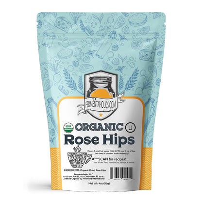 Fermentaholics Rose Hips – 4 oz – USDA Certified Organic Dried Herb – Ideal for Kombucha Secondary Fermentation