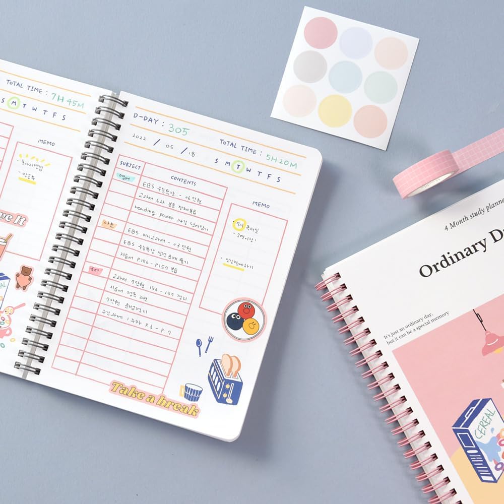 Monolike Basic B5 Monthly + Weekly Planner pad, A SET - Academic Planner, Weekly & Monthly Planner, To-do list, Note pad, Scheduler