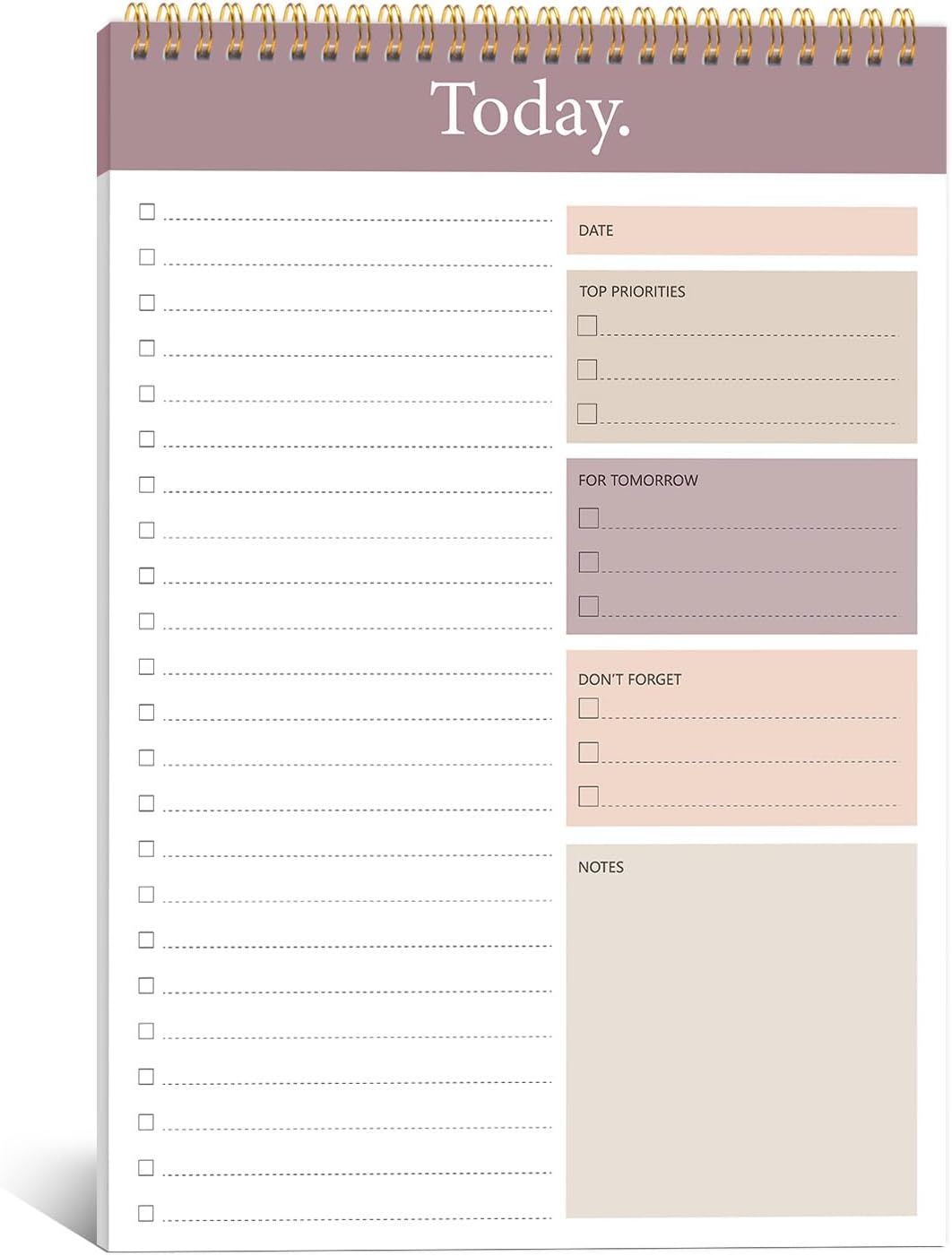 To Do List Notepad - Daily Planner Notepad 104 Pages Task Planner, 6.7" x 9.8" Double Sided Spiral Notebook with Checklist Productivity Planning Pad for Work Office Home-Pink