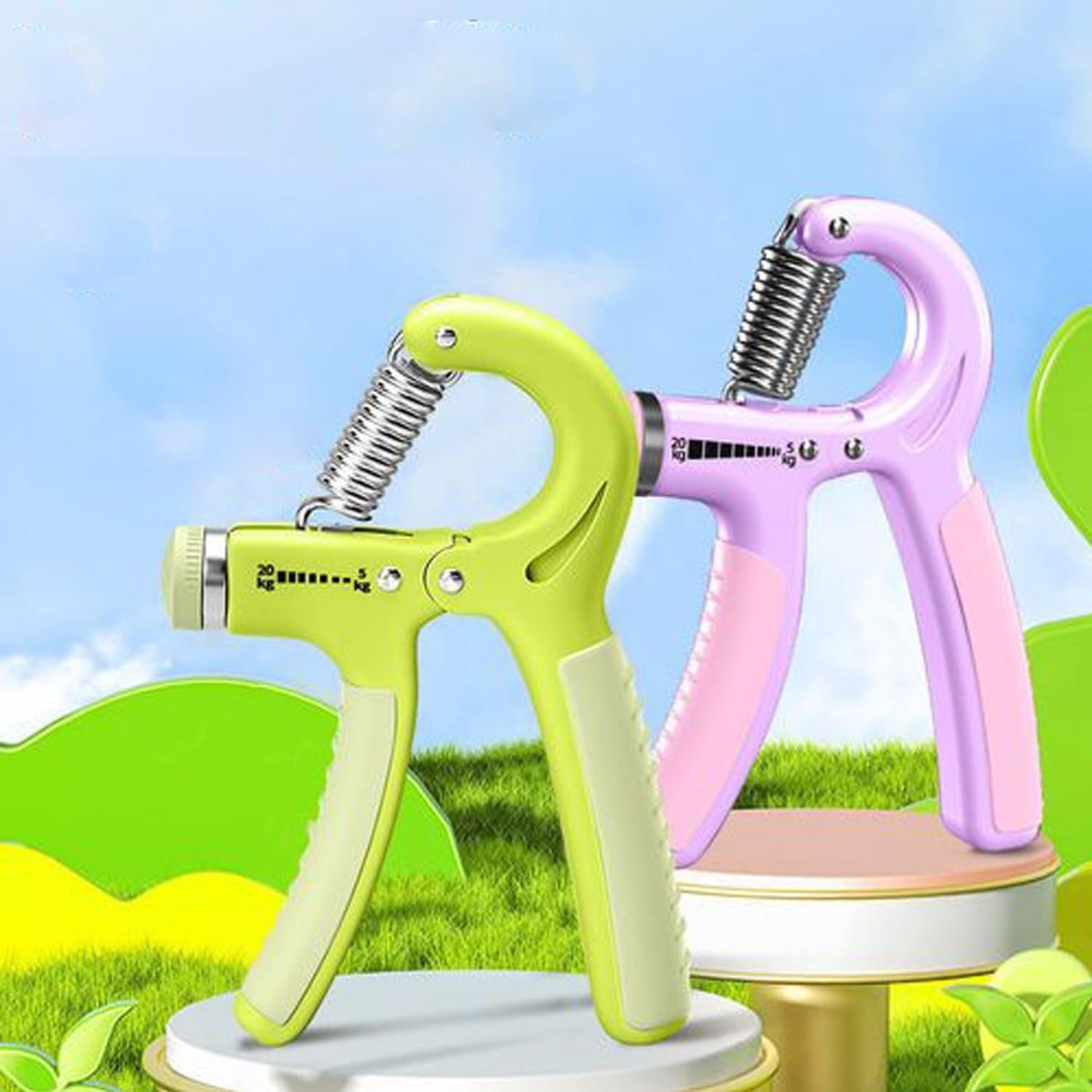 Strengthener Hand Grip 2 Pack Kid Boys Girls Teenager Strength Trainer Number Counter Forearm Finger Wrist Gripper Exerciser 5-30kg Adjustable Stretcher Squeezer Workout