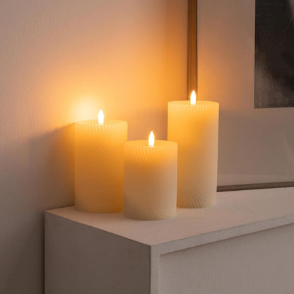 ANGELLOONG Flickering Flameless Candles, Realistic Battery Operated Candles with Remote and Timer, Set of 3 LED Candles for Fall Room Home Wedding Decor Centerpieces Table Party Christmas Decorations